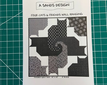 Four Cats and Friends  Quilt Pattern PDF version