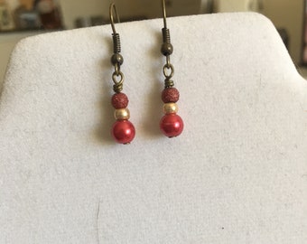 Red and gold earrings