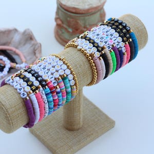Heishi Bracelet | Personalized Name Bracelet | Custom Name Beaded Bracelet | Gift for Her | Clay Bead Bracelet