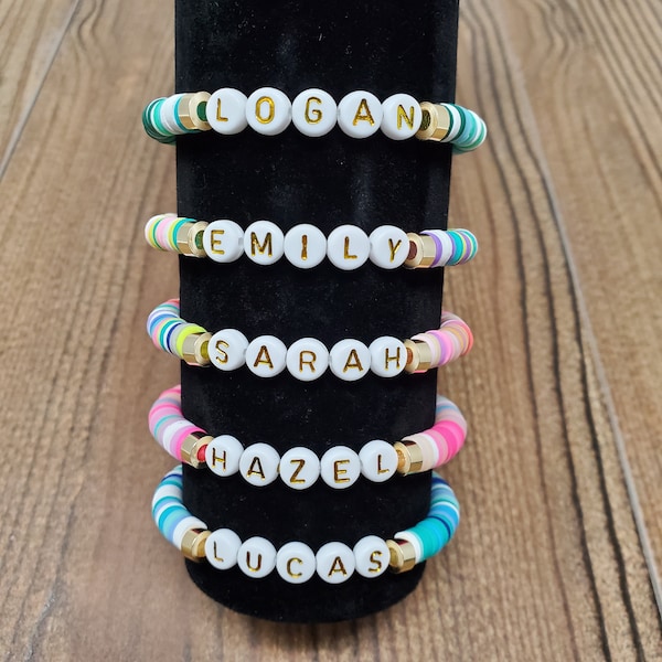 Beaded Name Bracelet - Etsy