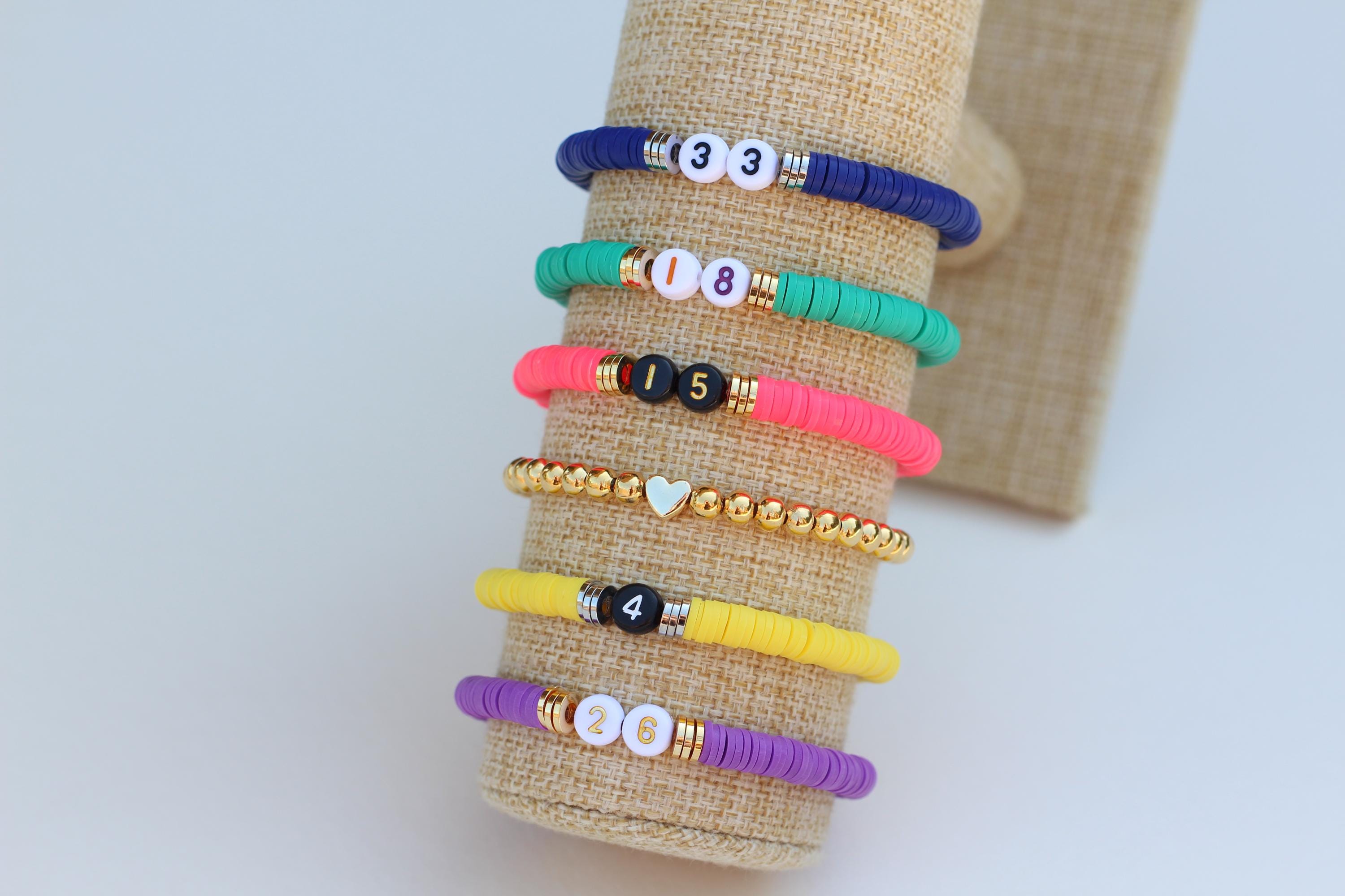 Lucky Numbers Bracelet | Personalized Number Bead Bracelet | Number ...