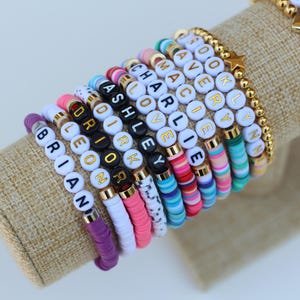 Custom Name Beaded Bracelet | Heishi Bracelet