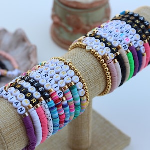 Custom Name Beaded Bracelet | Heishi Bracelet