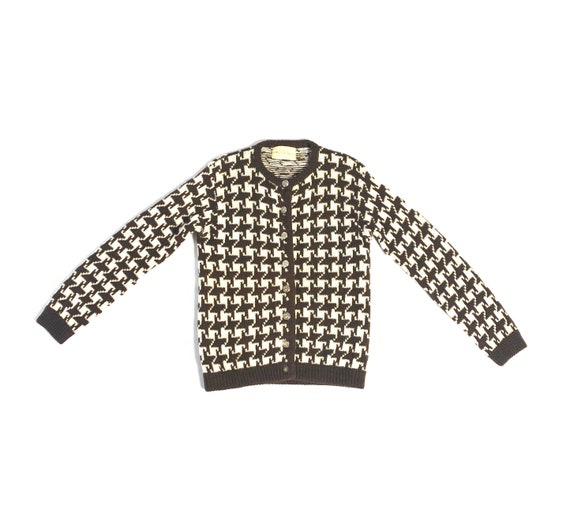 50s vintage I.Magnin houndstooth cardigan