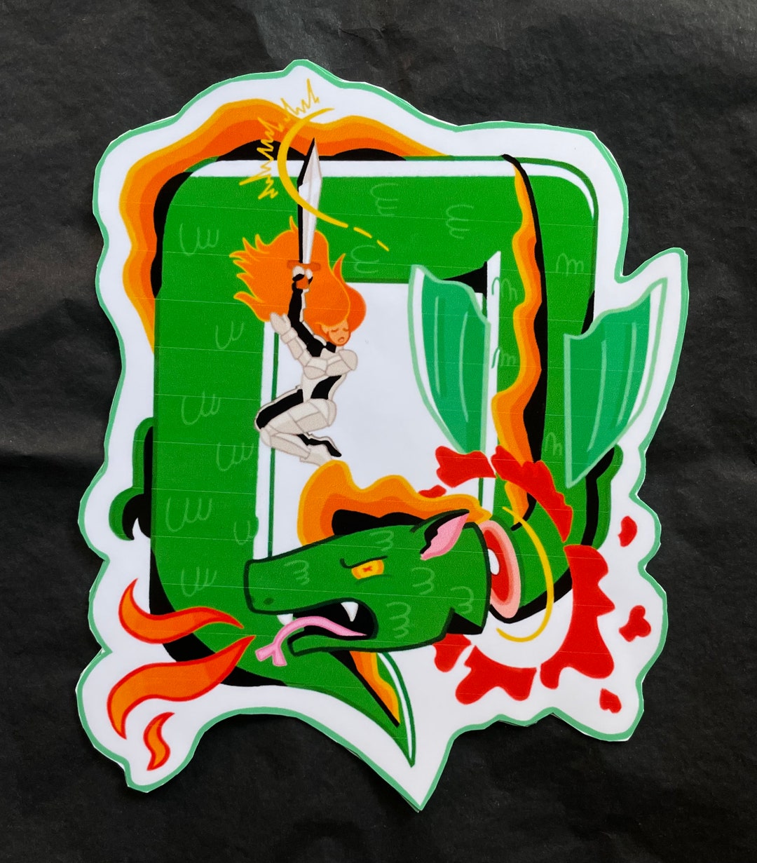 Dragon Slayer Girl Glossy 4 Sticker Etsy dragon-slayer-girl-glossy-4-sticker-etsy
