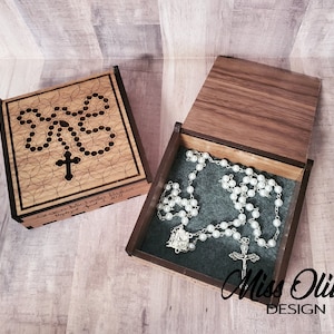 Holz Rosenkranz Box Laser SVG geschnitten Datei