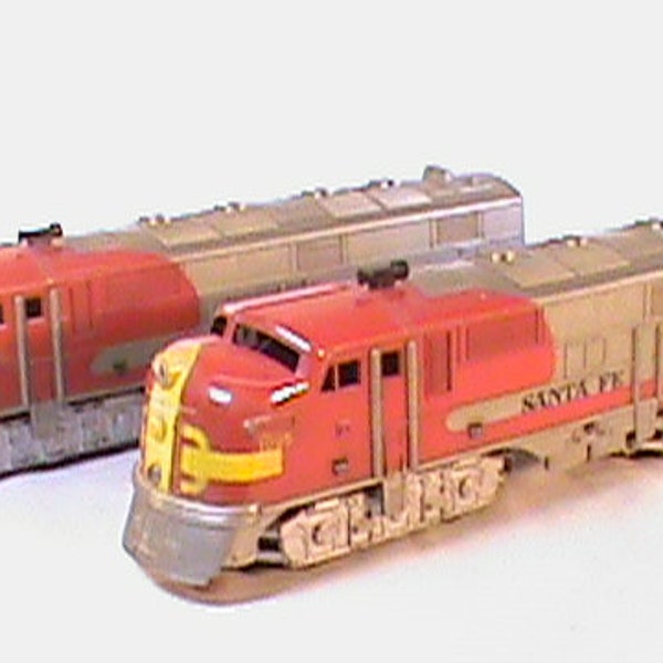 Vintage O Scale MARX Santa Fe 2343 Diesel Locomotive + Dummy Model Trains