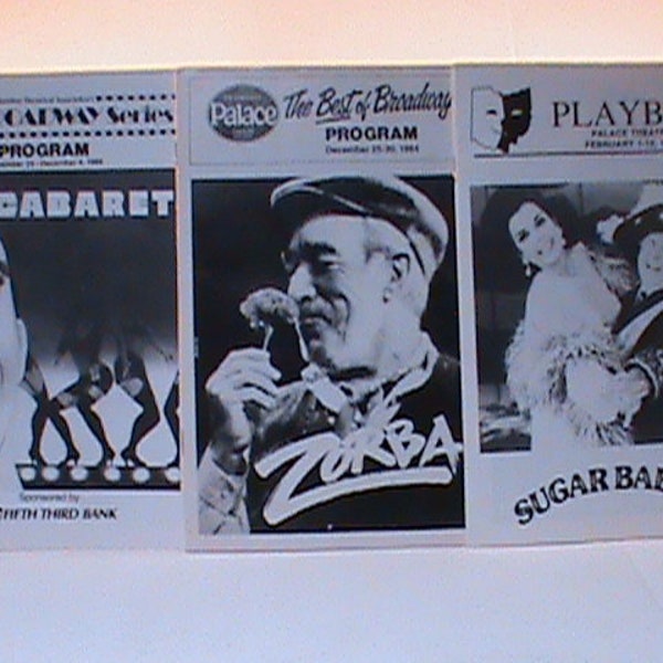 3-Vintage Columbus OH The Palace The Best Of Broadway Playbills 1983 Mickey Rooney 1984 Anthony Quinn 1988 Joel Grey