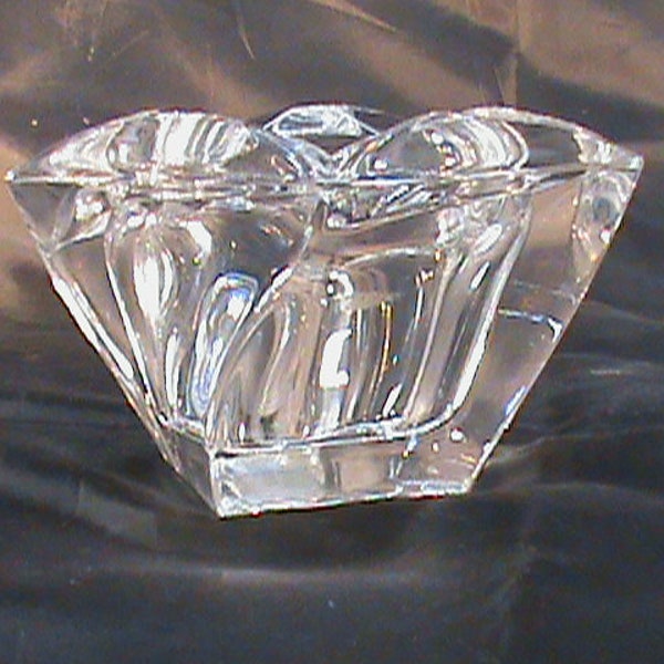 Vintage HEISEY 2 1/2 Inch Clear Glass Star Candle Holder No Chips No Cracks