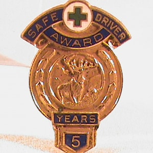 Vintage HARTFORD 5 Year Safe Driving Award Lapel Pin
