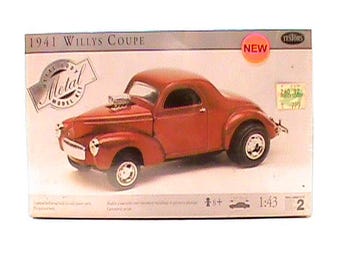 Vintage 2000 Factory Sealed TESTORS 1941 Willys Coupe Prepainted Metal Kit 1:43  430011