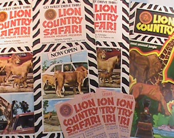 Vintage 1970s Lion Country Safari African Wildlife Preserve Brochures And Ticket Stubs