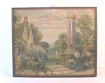 Vintage Spotswood Spec Mfg Framed Reversed Painted 10x8 Advertising Thermometer WEST GIN COMPANY West Texas No Chips No Cracks Working