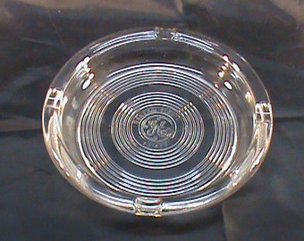 Vintage 7 Inch Round GENERAL ELECTRIC GE Lamps Clear Glass Ashtray No Chips No Cracks