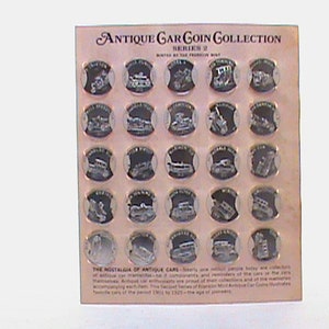 Vintage 1969 Complete FRANKLIN MINT Antique Car Coin Collection Series 2
