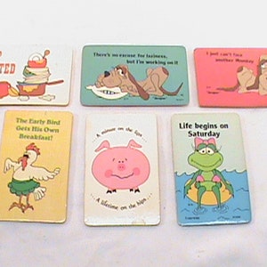 6-Vintage 1980s Russ Berrie Picture Magnets