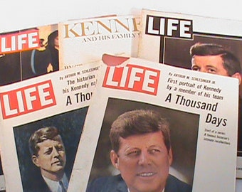 Vintage JFK Collection Of LIFE And LOOK Magazines The Warren Report A Thousand Days 1 And 2 Kennedy Family In Pictures