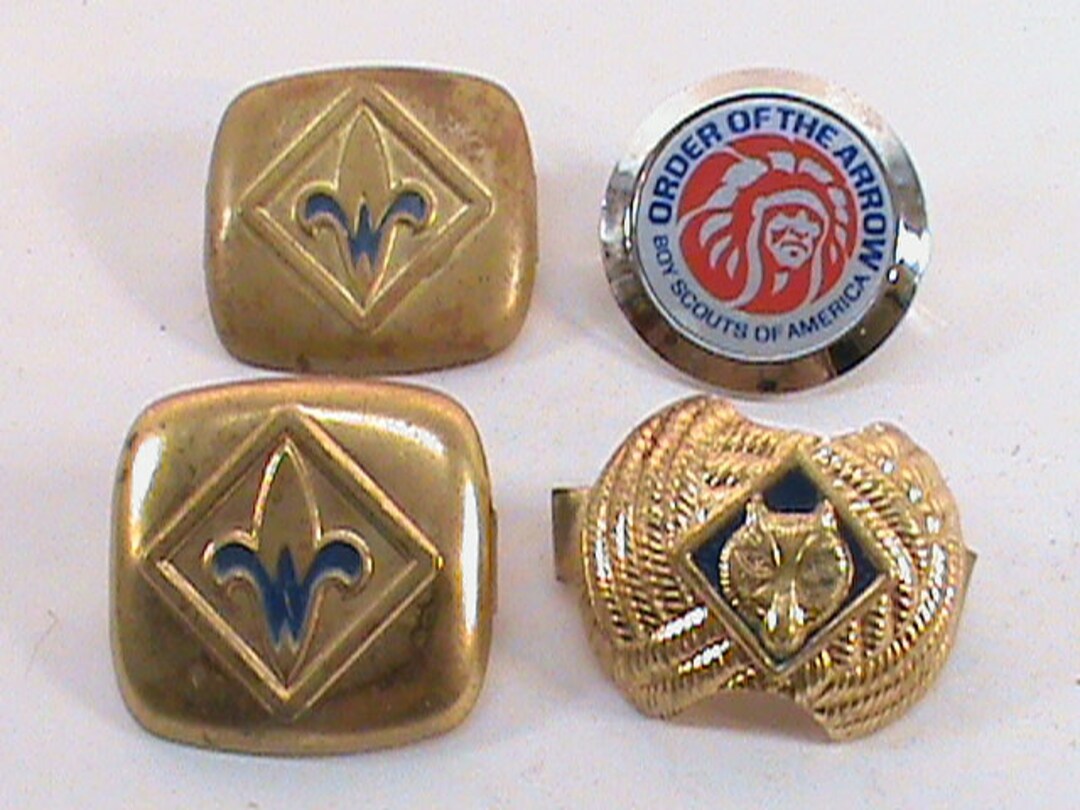 4vintage Boy Scouts Bolo Tie Medallions Etsy