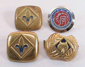 4-Vintage Boy Scouts Bolo Tie Medallions