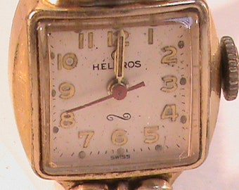 Vintage Women's HELBROS Watch 10k RGP Bezel Needs Battery Or For Parts