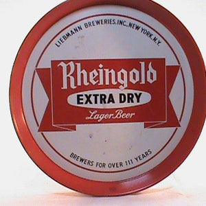 Vintage 12&quot; RHEINGOLD Extra Dry Beer Advertising Metal Serving Tray