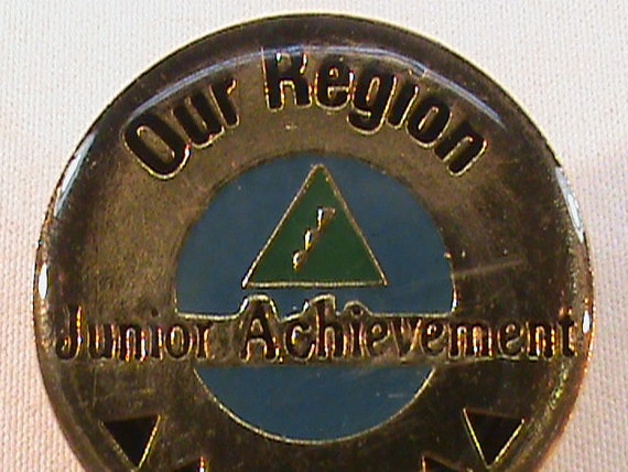 Vintage Our Region Junior Achievement Pinback - image 2