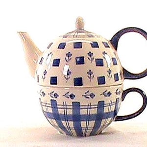 Vintage 3 Piece HERMAN DODGE And SONS Stackable Tea Set for 1 Teapot and Cup No Chips No Cracks No Stains