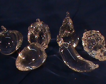 6-Clear Glass Paperweights No Chips No Cracks