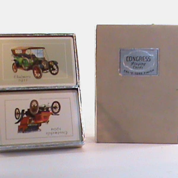 Vintage CONGRESS 2-Deck Vintage Auto Playing Cards