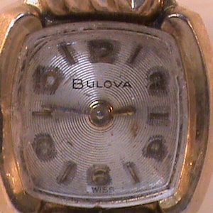 Vintage Women&#39;s BULOVA 10kt R.G.P. Bezel For Parts Or Repair