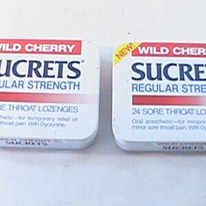 2-Vintage SUCRETS Wild Cherry Flavor Tins