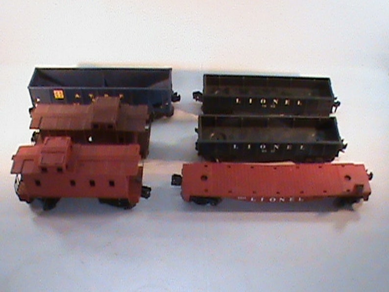 6vintage LIONEL O Scale Train Cars Caboose Flat Car Coal Car Etsy