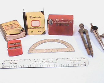 Forniture per ufficio vintage ESTERBROOK matita piombo bussola STARRETT 1894 bussola