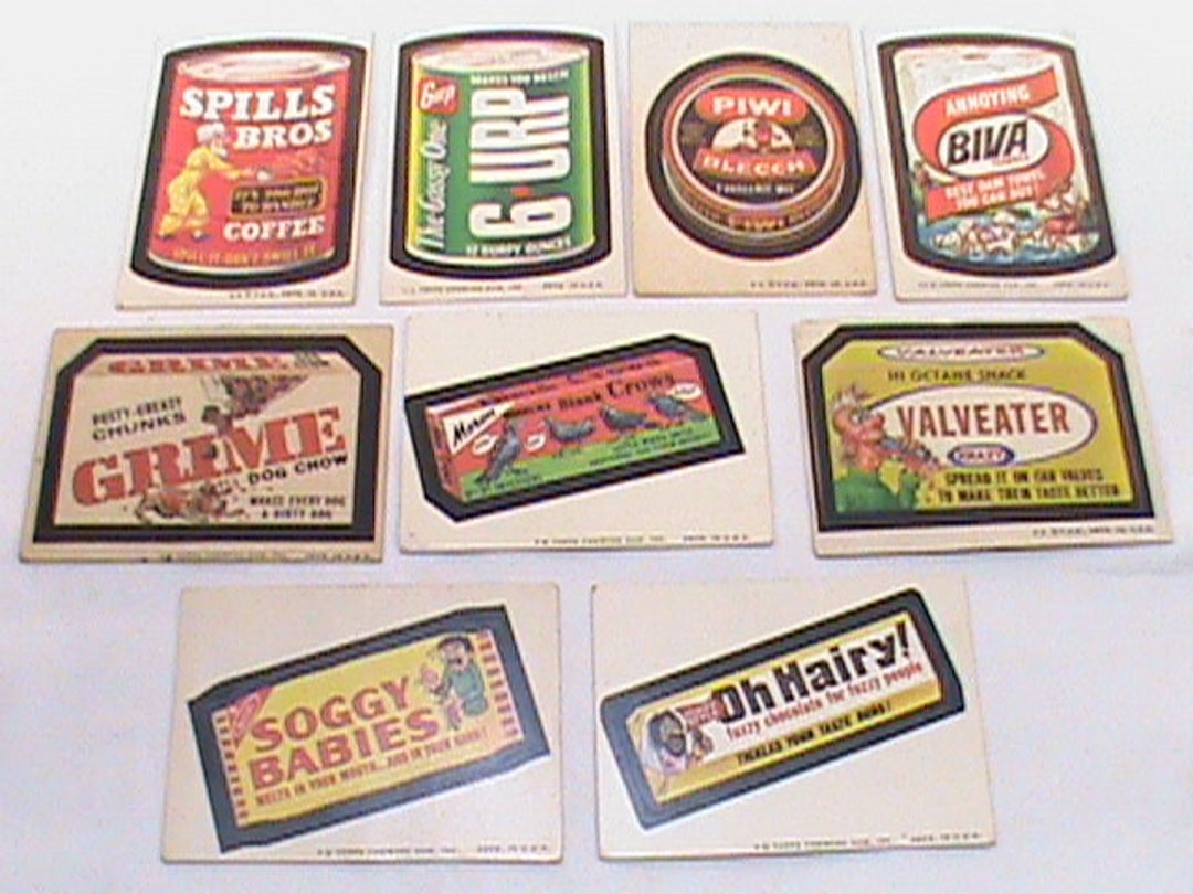 9-vintage 1973 TOPPS Wacky Pack Stickers - Etsy