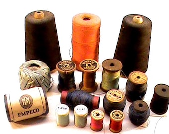 Vintage Thread 17-Spool Lot EMPECO Mercerized Cotton Tread CLARKS Various Colors