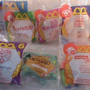 7-Vintage McDonald Kids Meal Toys DISNEY Little Mermaid Recess NICKELODEON Tangle Animaniacs Animal Kingdom