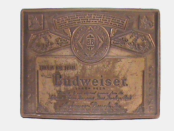 Vintage Brass BUDWEISER Belt Buckle - image 1