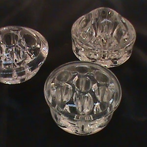 3-Vintage Klarglas Floral Frösche