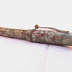 Vintage ONWARD 2 Toned Wine And Gray Fountain Pen With 14kt Gold Plated Nib