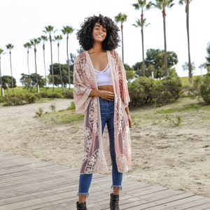 Contrast Mesh Cotton Lace Kimono One Size Fits Most Sizes 0-12 FREE US SHIPPING wanderlust resort-wear  outfitoftheday lookgoodfeelgood