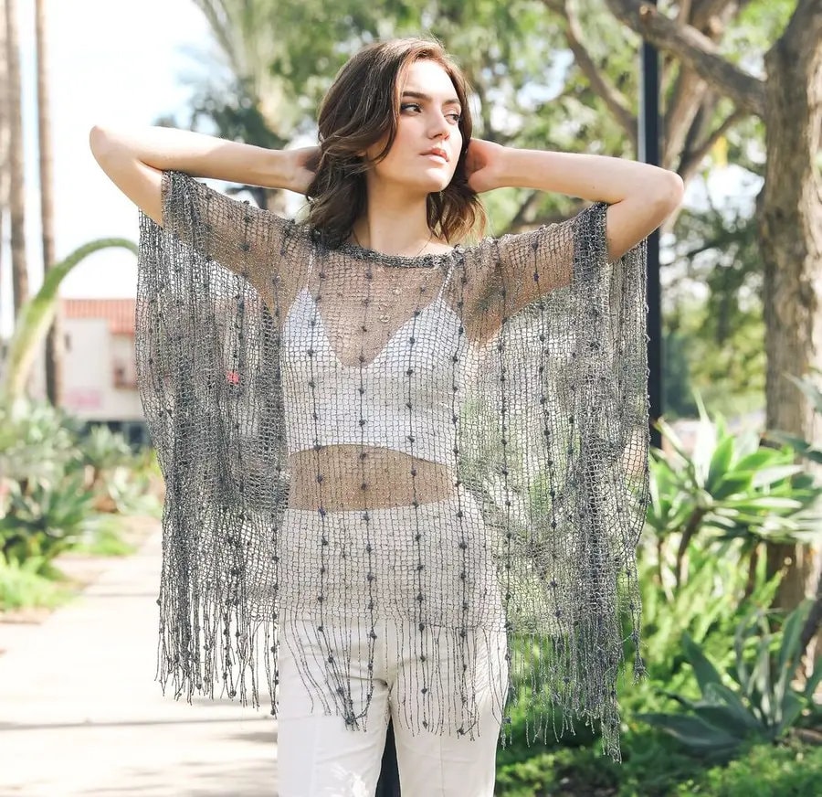 Sequin Poncho - Etsy