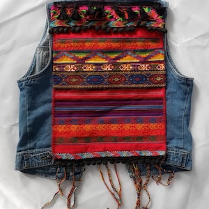 Mexicana VEST Imported Textiles Denim Tassels SUGAR SKULL free us shipping Be Unique.... wear Ccultured Ggeneration!