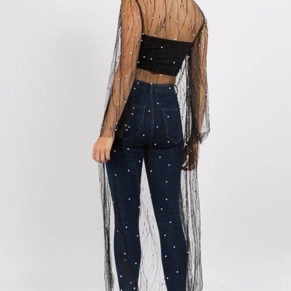 black mesh cardigan