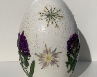 Spring Equinox Ostara Triple Moon Goddess Symbol Spring Decor Egg Floral Decorative Egg