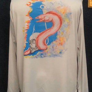 Eel and skull men’s long sleeve performance shirt