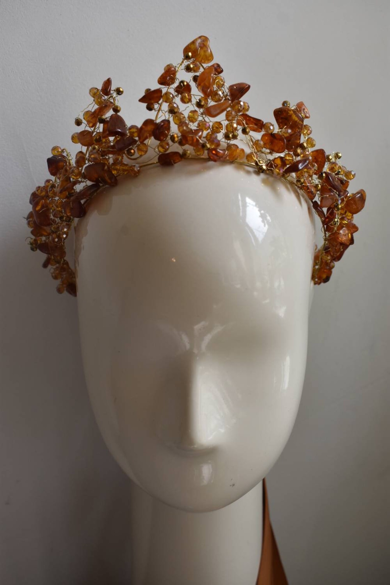 Beaded Amber crown wire crown wedding crown tiara Etsy