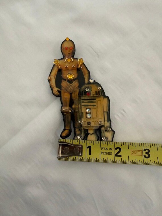 Star Wars characters R2D2 & C3PO pin handmade OOAK - image 3