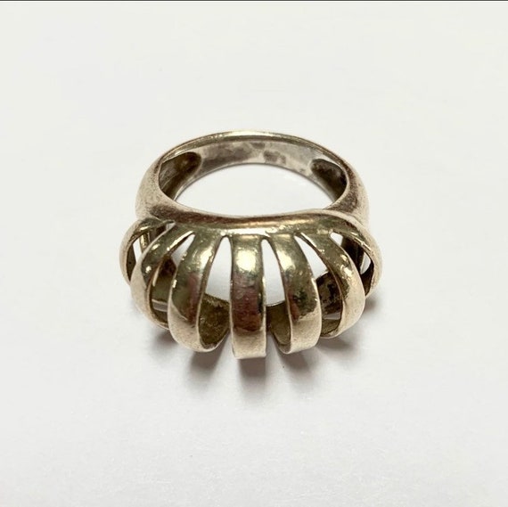 Sterling Silver Basket Dome Ring, Greenwich Villa… - image 4