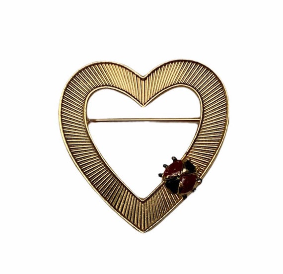 Heart ladybug brooch - image 5