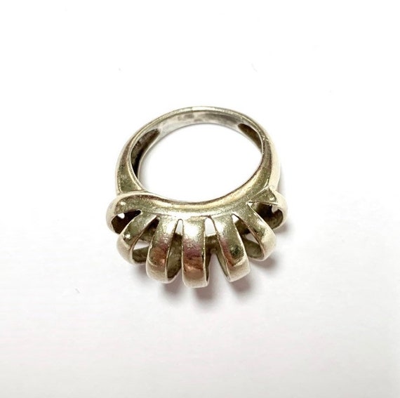 Sterling Silver Basket Dome Ring, Greenwich Villa… - image 1